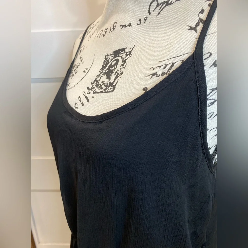 No Boundaries Black Sundress Women’s Large Spaghetti Strap High-Low Hem - Picture 5 of 8